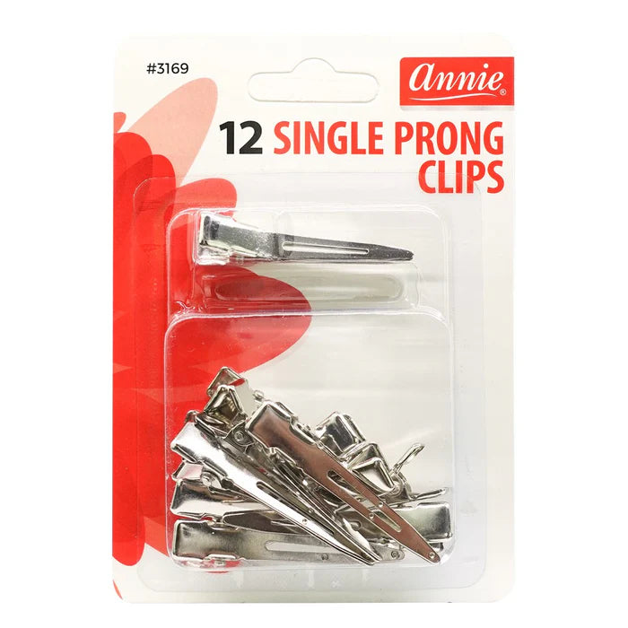 Annie 12 Single Prong Clips #3169